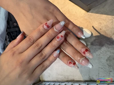 WOLTOKYO 池袋店 池袋ネイル 推しネイル チェリー×水色ネイル|明るい推しネイル 担当momoka WOLTOKYO 池袋店 池袋ネイル 推しネイル チェリー×水色ネイル|明るい推しネイル 担当momoka