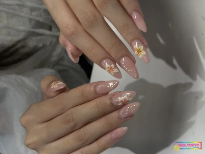 WOLTOKYO 渋谷店 渋谷ネイル 海外ネイル お花とパール 担当miyu