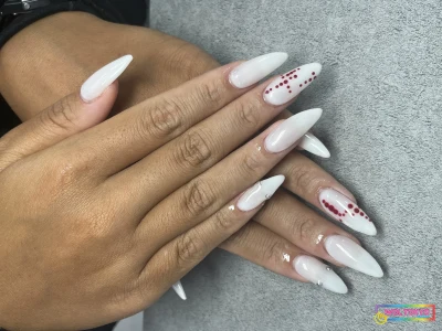 WOLTOKYO Shibuya | Nail | 韓国Nail 白 赤doto×sutonNail|洗練saretamodan by masaki WOLTOKYO Shibuya | Nail | 韓国Nail 白 赤doto×sutonNail|洗練saretamodan by masaki